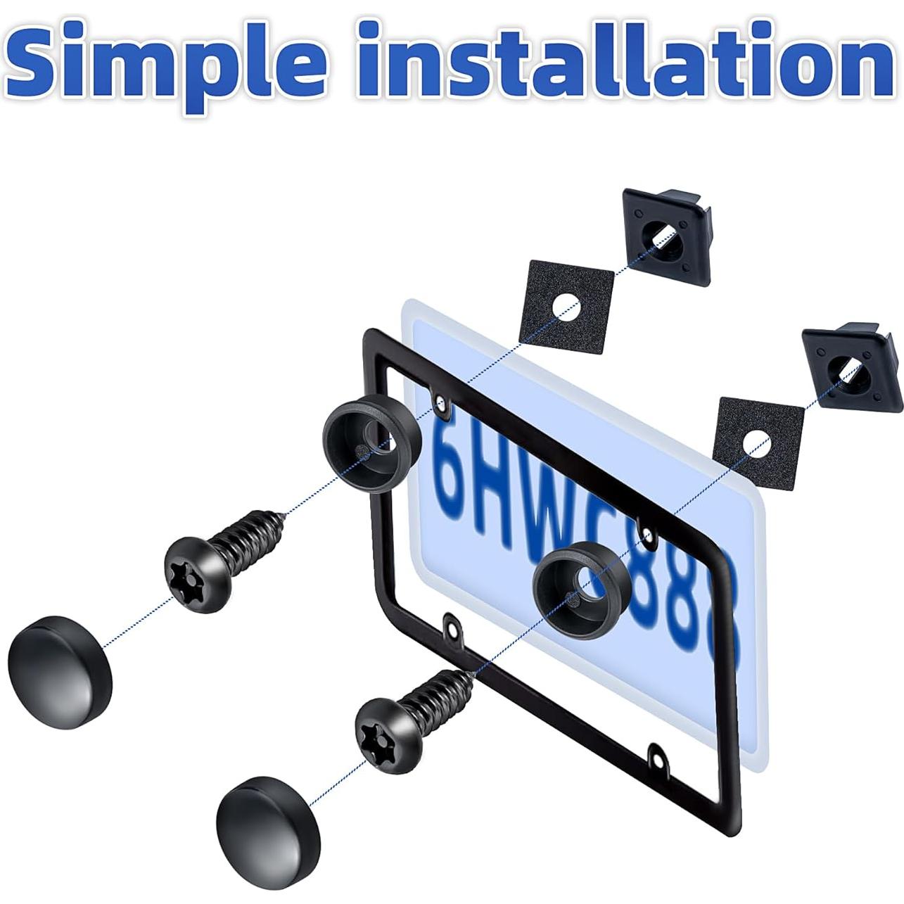 Kit de Tornillos Antirrobo Hoewina para Placas de Matrícula 8PCS