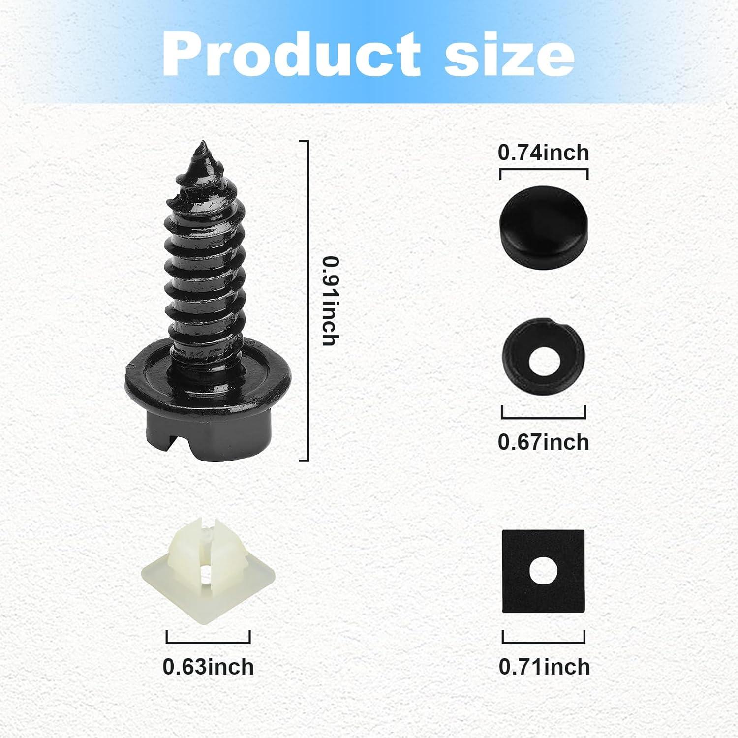 Kit de Tornillos Antirrobo Ziciner para Placas de Matrícula 4 Piezas