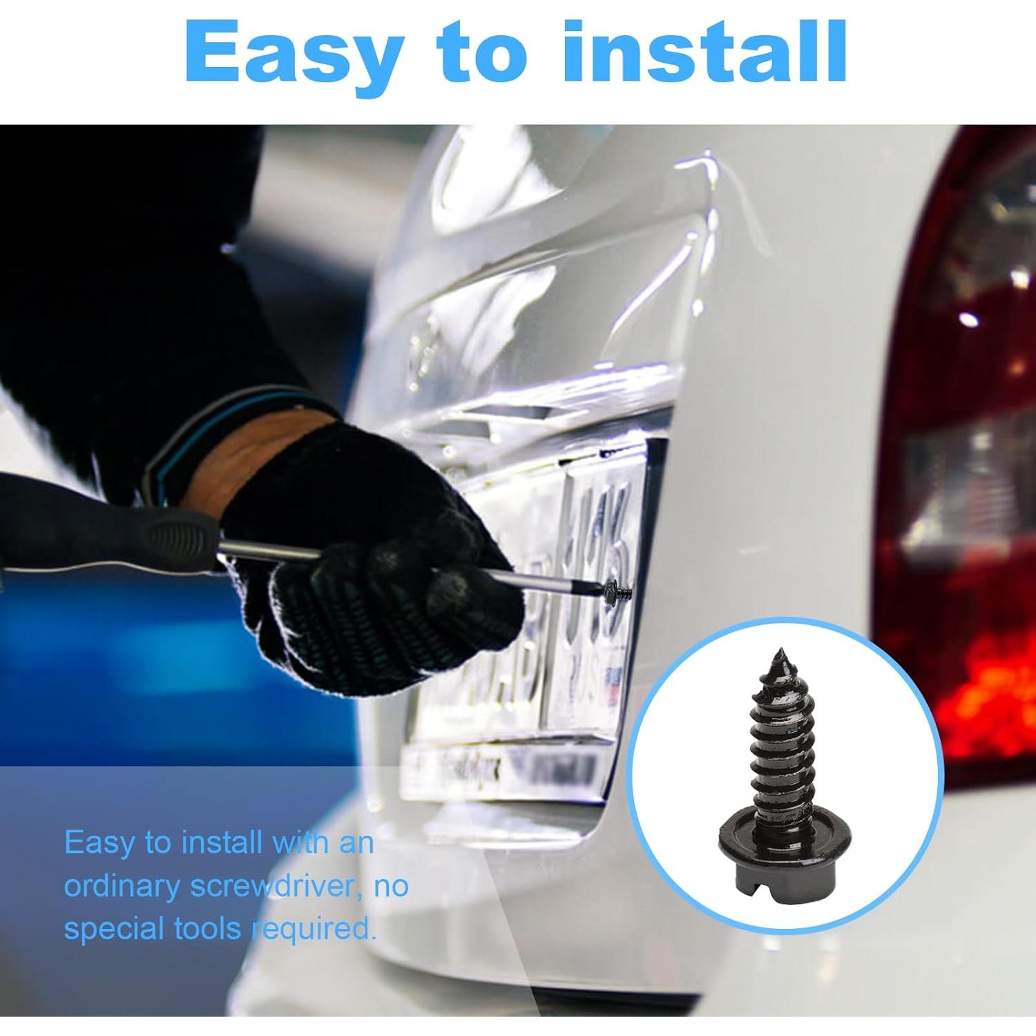 Kit de Tornillos Antirrobo Ziciner para Placas de Matrícula 4 Piezas