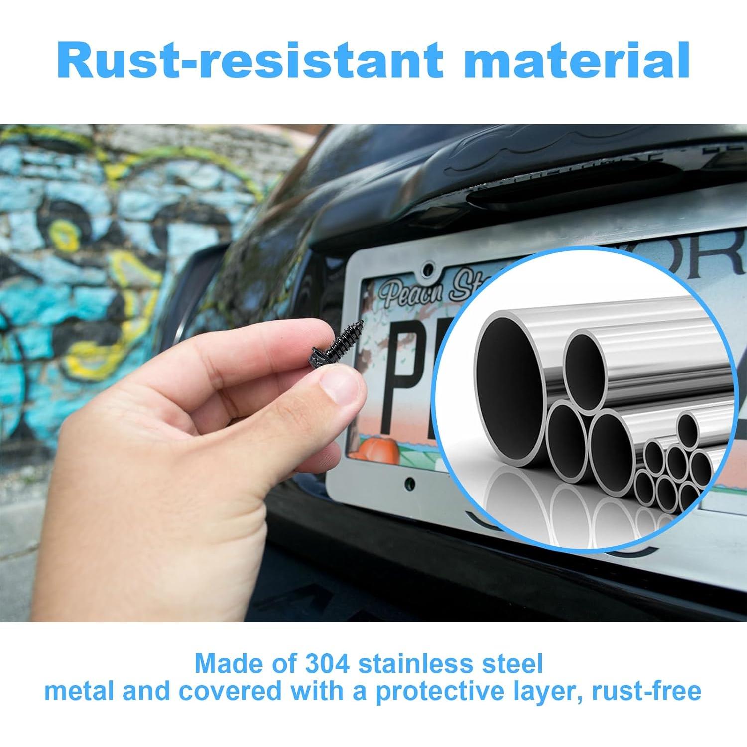 Kit de Tornillos Antirrobo Ziciner para Placas de Matrícula 4 Piezas