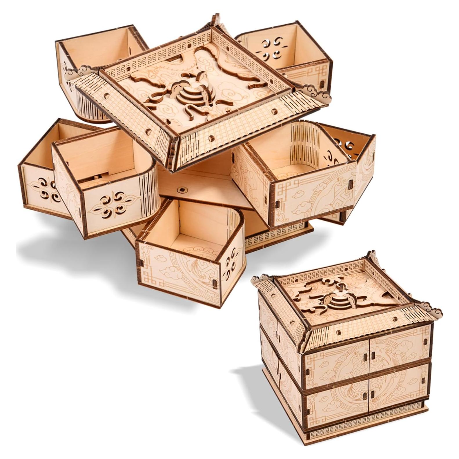 Rompecabezas 3D de Madera Caja de Tesoro Dragón Varbertos