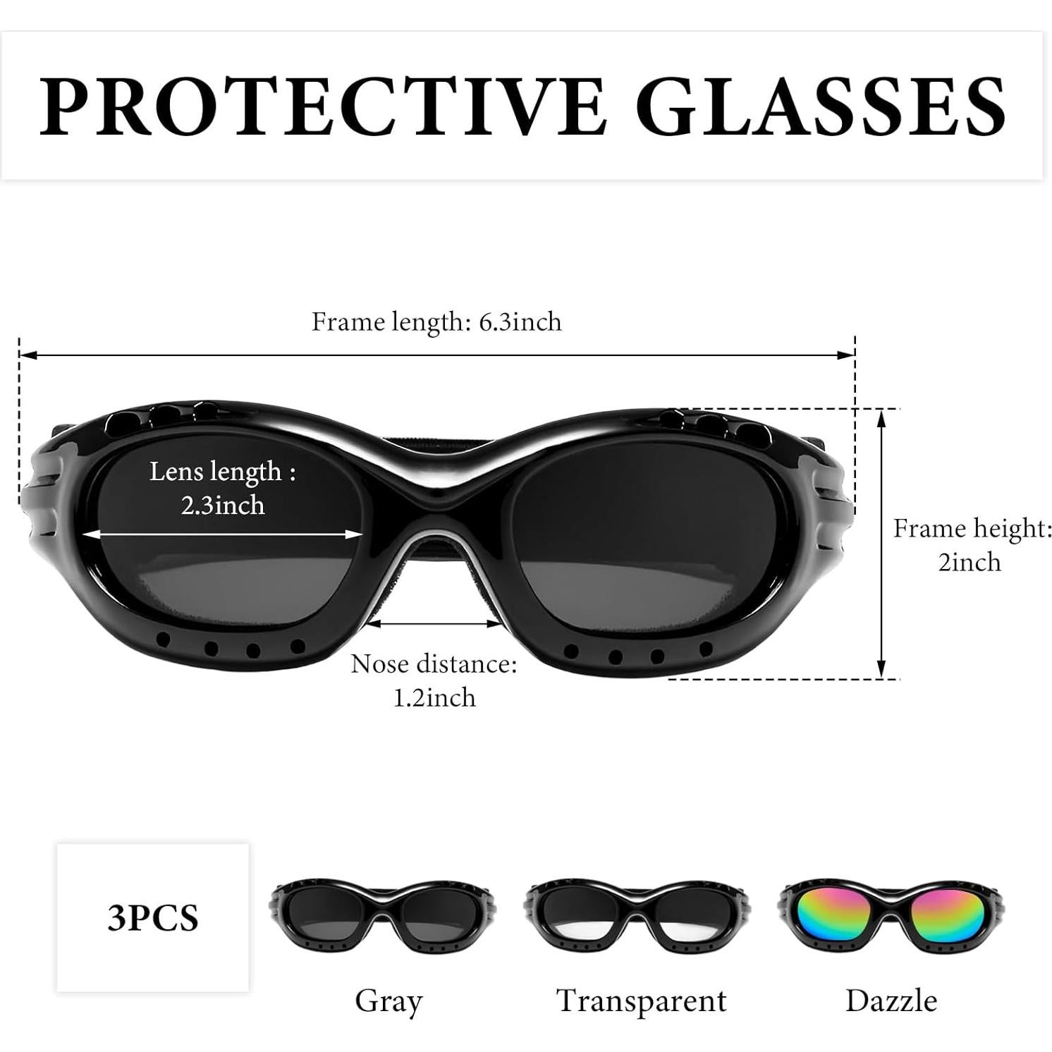 Gafas de Motocicleta MTRPS 3 PCS Antivaho UV A Prueba de Viento