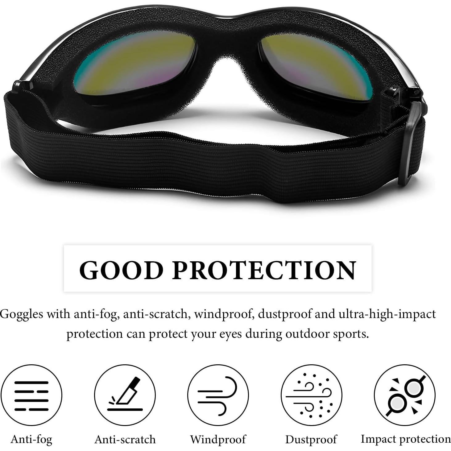 Gafas de Motocicleta MTRPS 3 PCS Antivaho UV A Prueba de Viento