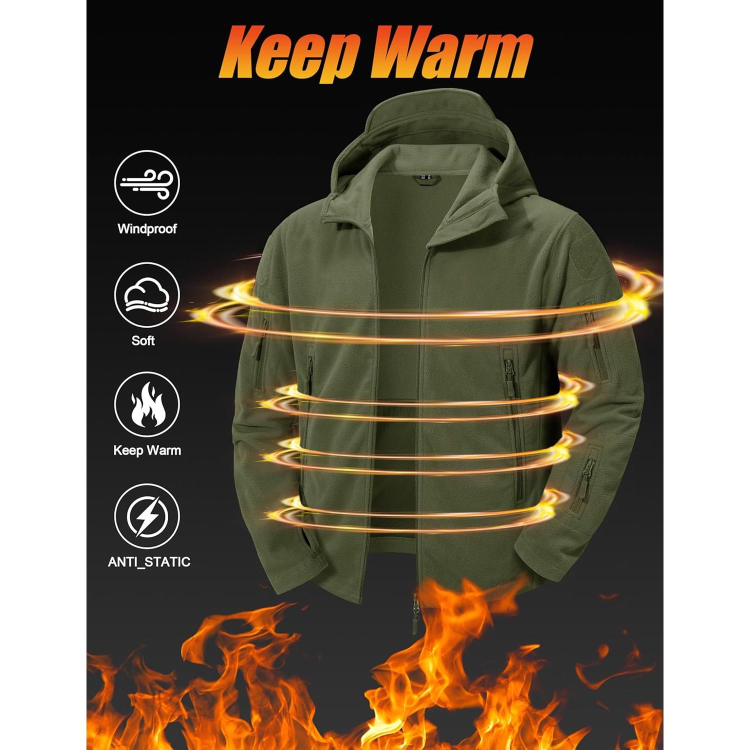 Chaqueta Táctica Militar CRYSULLY para Hombre Verde