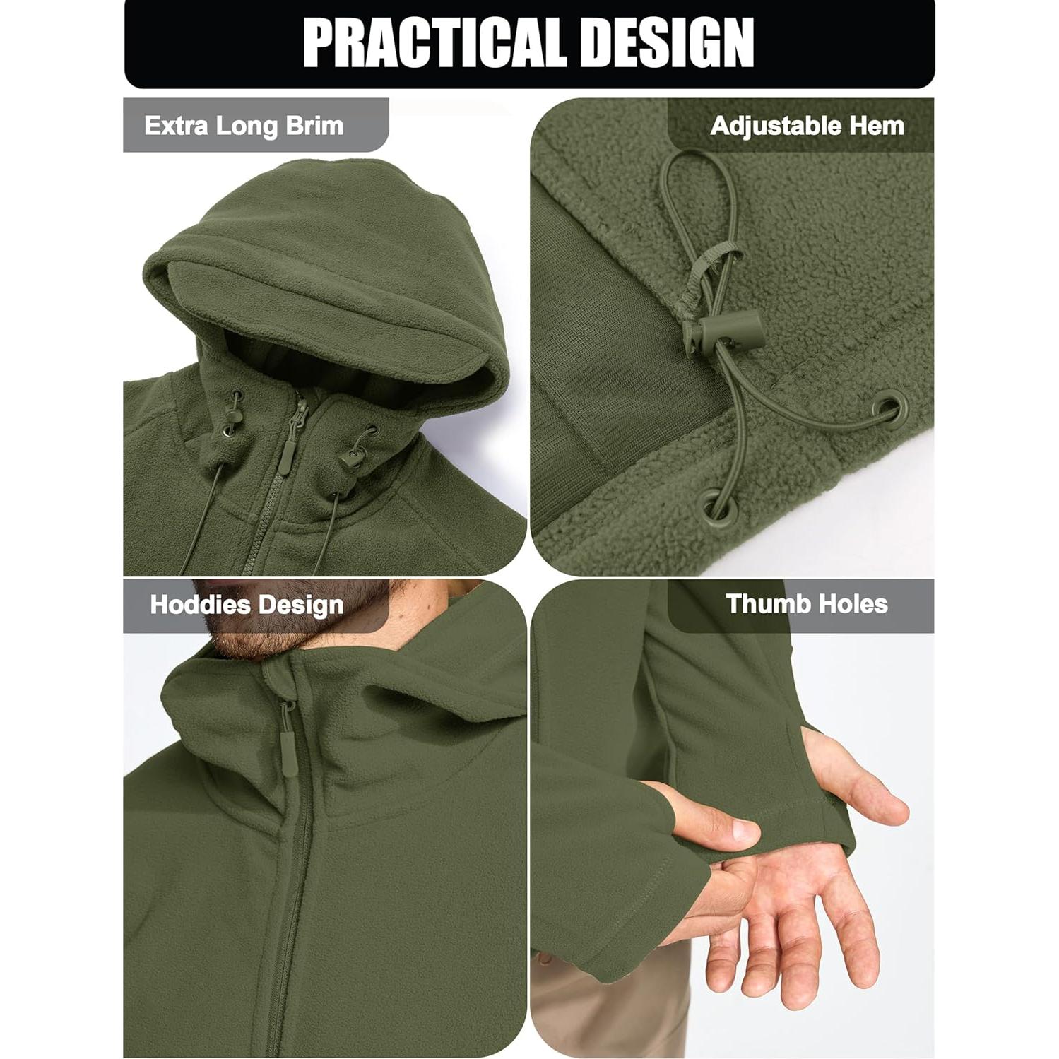 Chaqueta Táctica Militar CRYSULLY para Hombre Verde