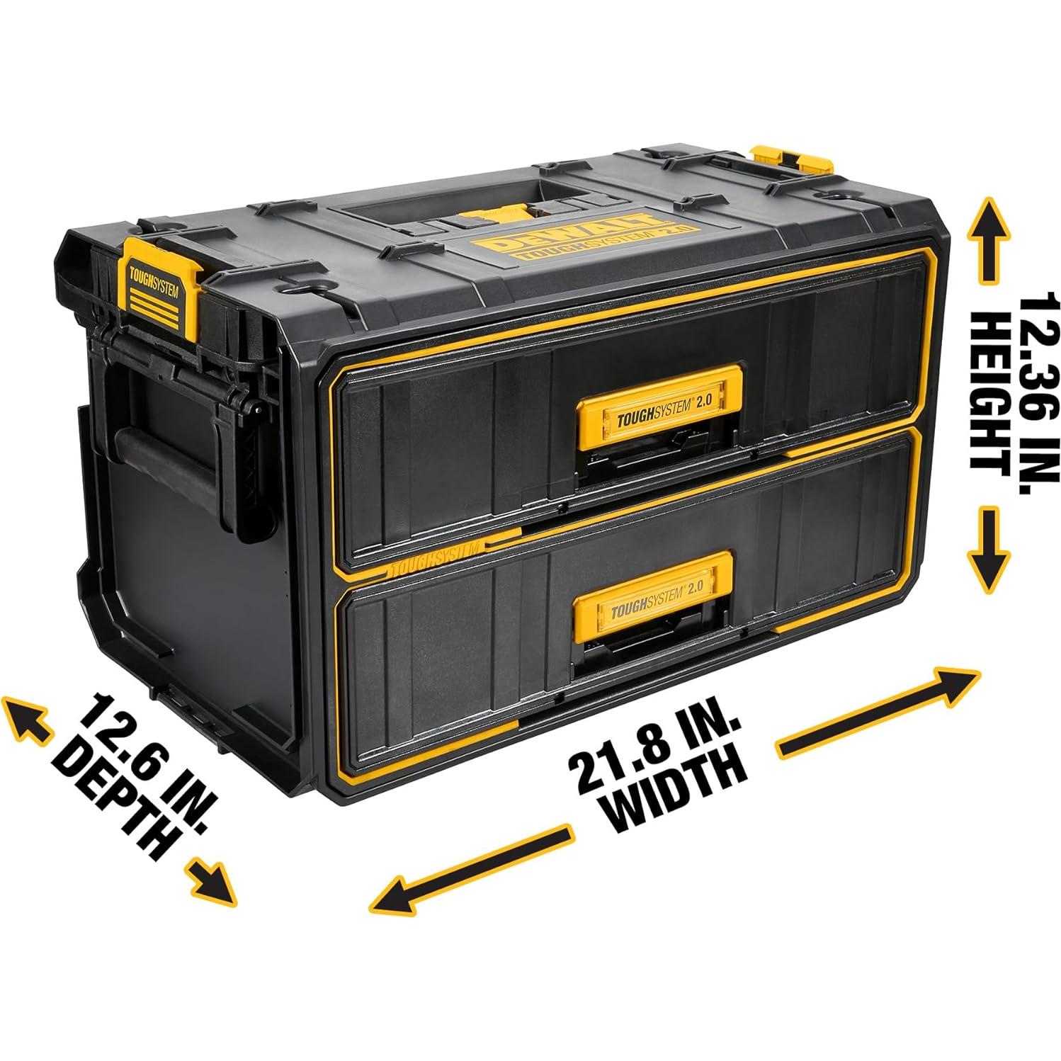 Caja de herramientas DEWALT ToughSystem 2.0 con 2 cajones 10 kg