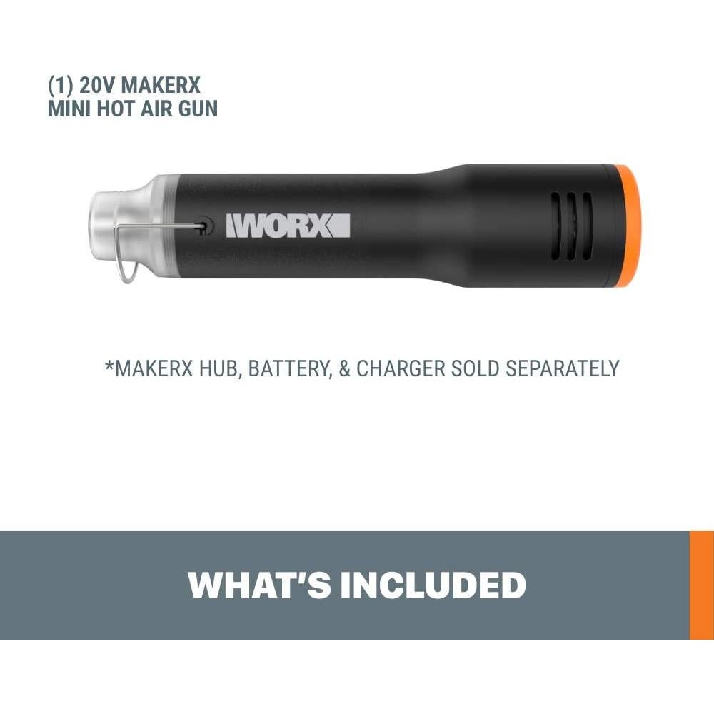 Pistola de Calor Mini Worx MAKERX WX743L.9 20V Compacta