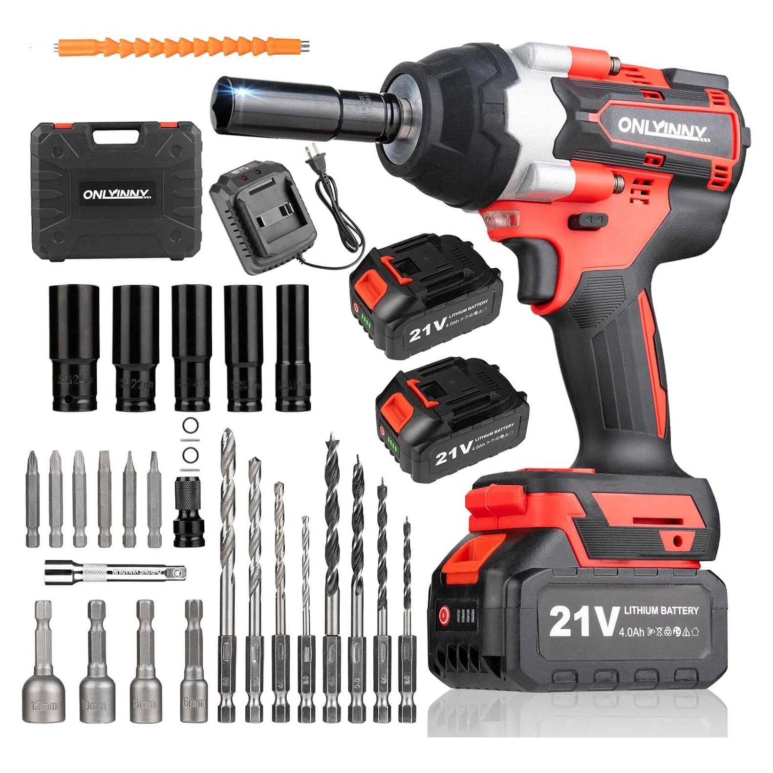 Llave de impacto inalámbrica 1/2 OnlyinNY 1000 N.m 21V