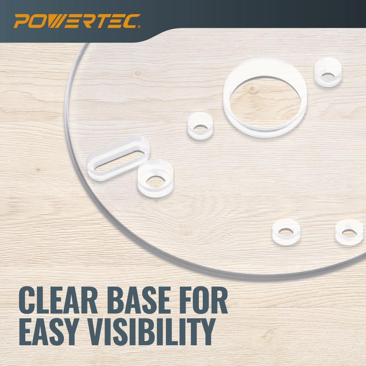 Placa Base Router POWERTEC 6.5" con Cono y Pin de Centrados