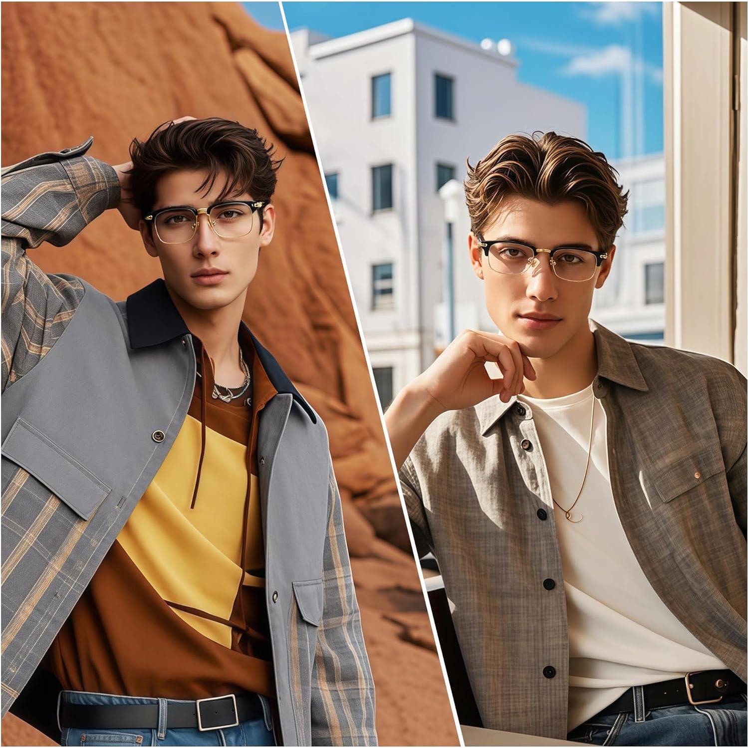 Gafas bloqueadoras de luz azul TR90 y metal Negro Oro