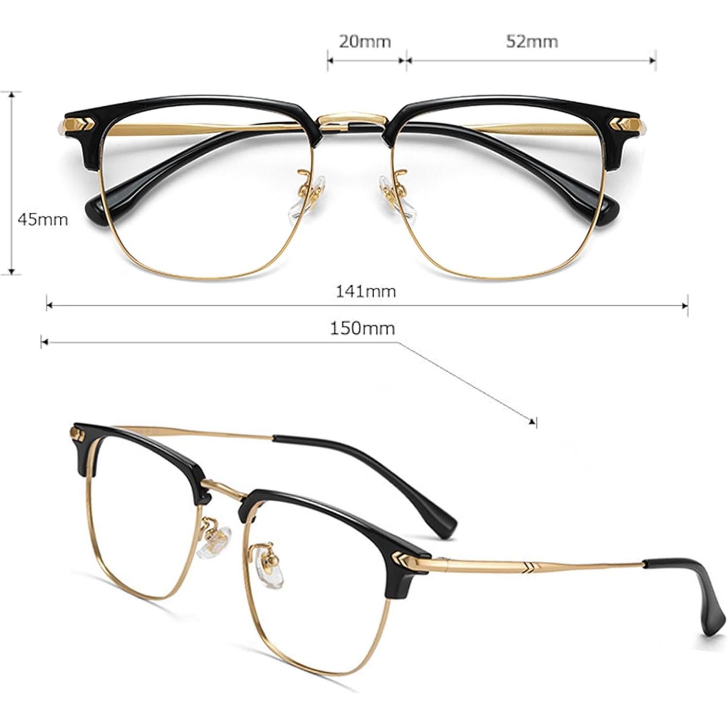 Gafas bloqueadoras de luz azul TR90 y metal Negro Oro