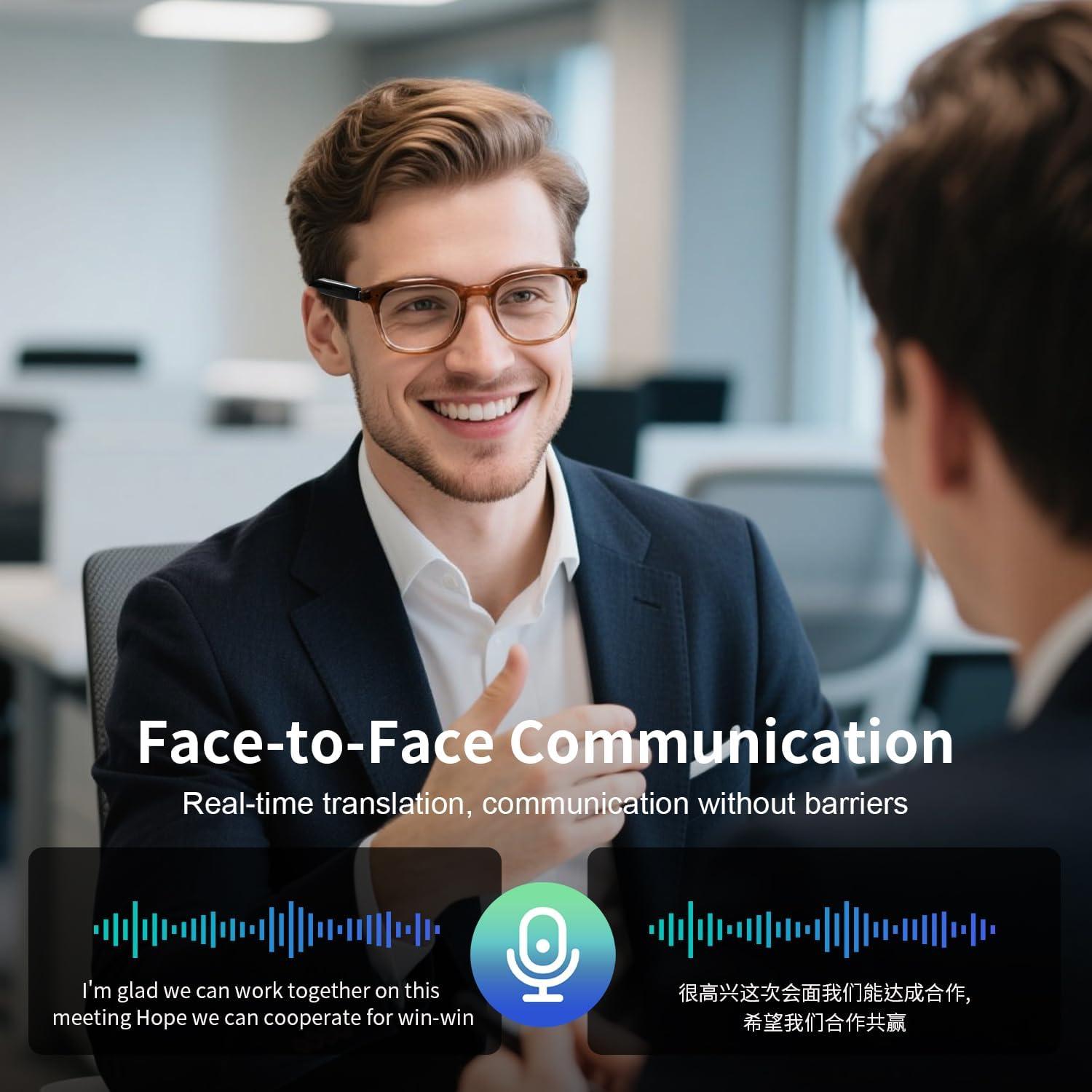 Gafas Inteligentes AI UF-15 Rosa con Traducción en Tiempo Real