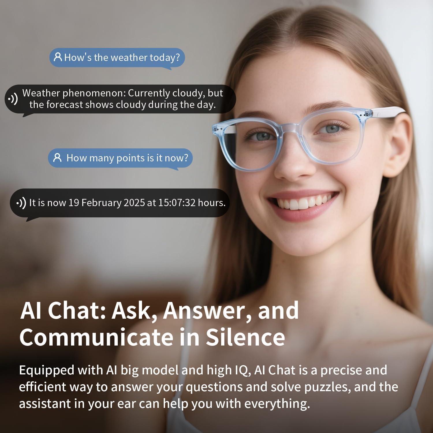 Gafas Inteligentes AI UF-15 Rosa con Traducción en Tiempo Real