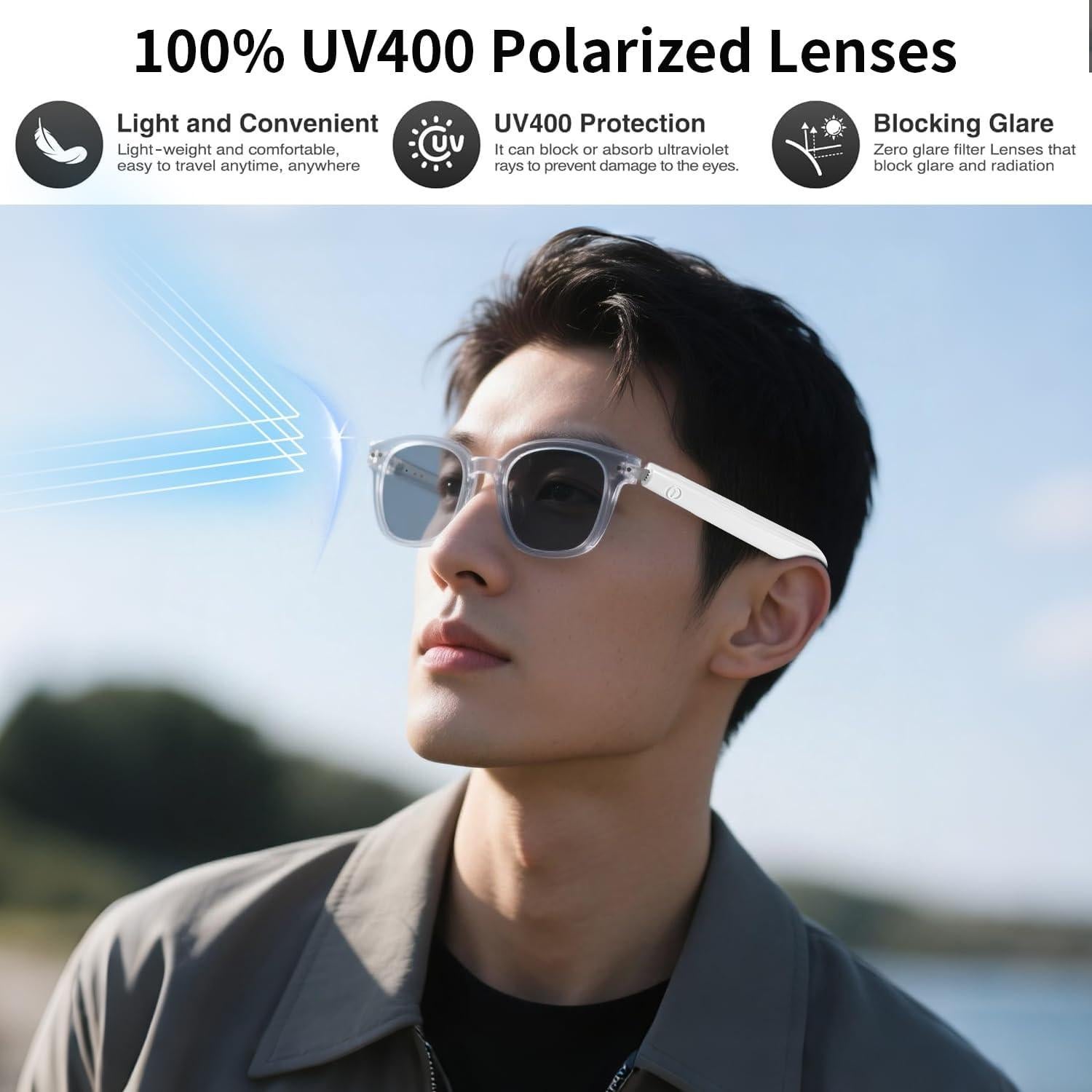 Gafas Inteligentes AI UF-15 Rosa con Traducción en Tiempo Real