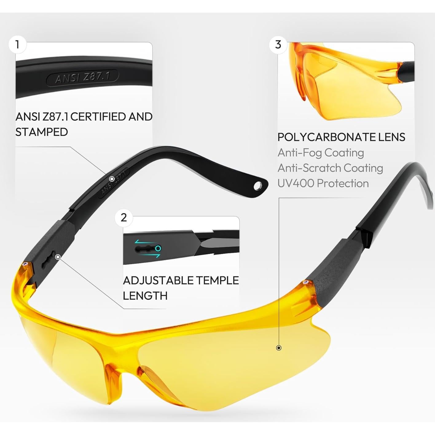 Gafas de Tiro Antivaho para Jóvenes y Adultos - Marco Negro