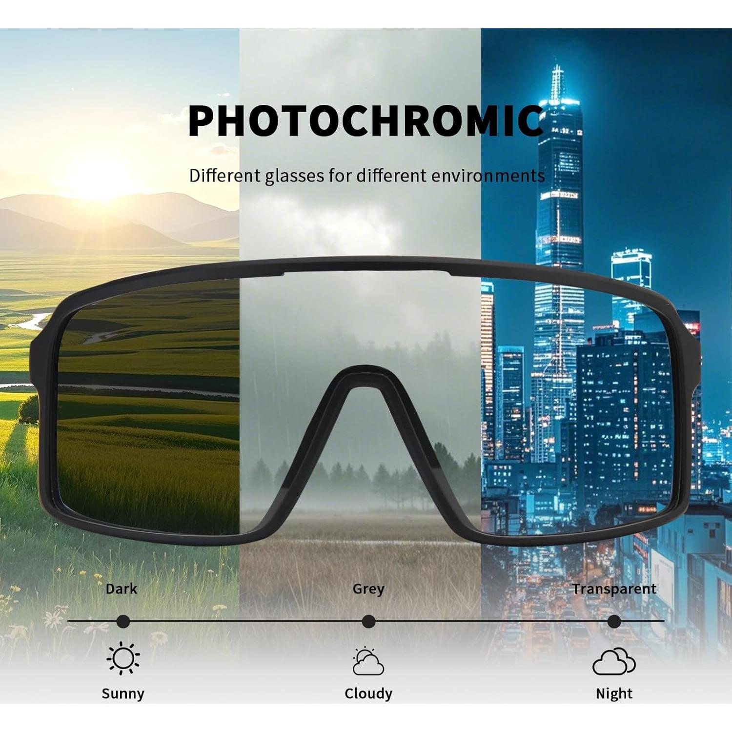 Gafas de Ciclismo Fotoquímicas WGKVP UV400 para Deportes