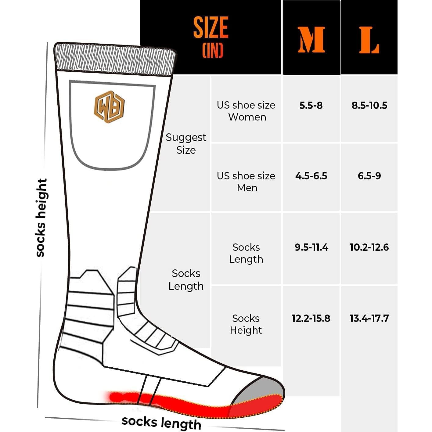 Calcetines Calentables WISSBLUE para Esquí y Senderismo