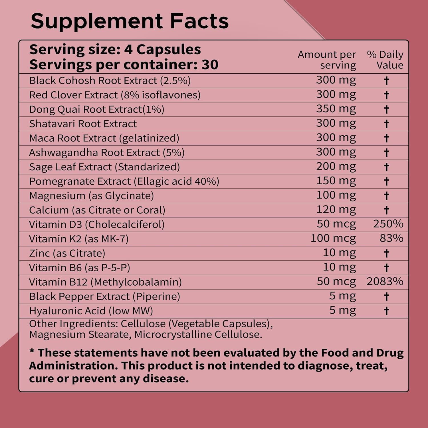 EstroEase Balance+ | 2450mg - 17-in-1 | Plant-Based Women’s Menopause, Cycle & Hormonal Balance Support | Third-Party Tested, Vegan, Non-GMO, Gluten Free | 120 Capsules