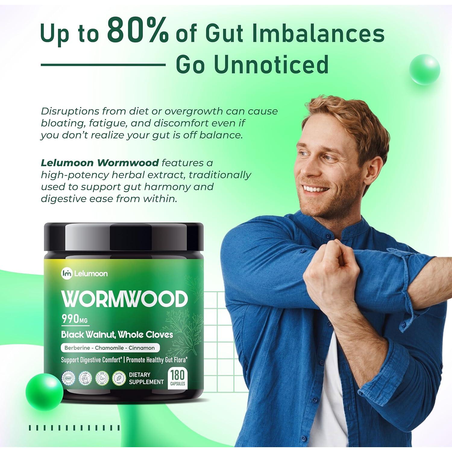 Wormwood Lelumoon 990 mg - 180 Cápsulas Digestivas Naturales