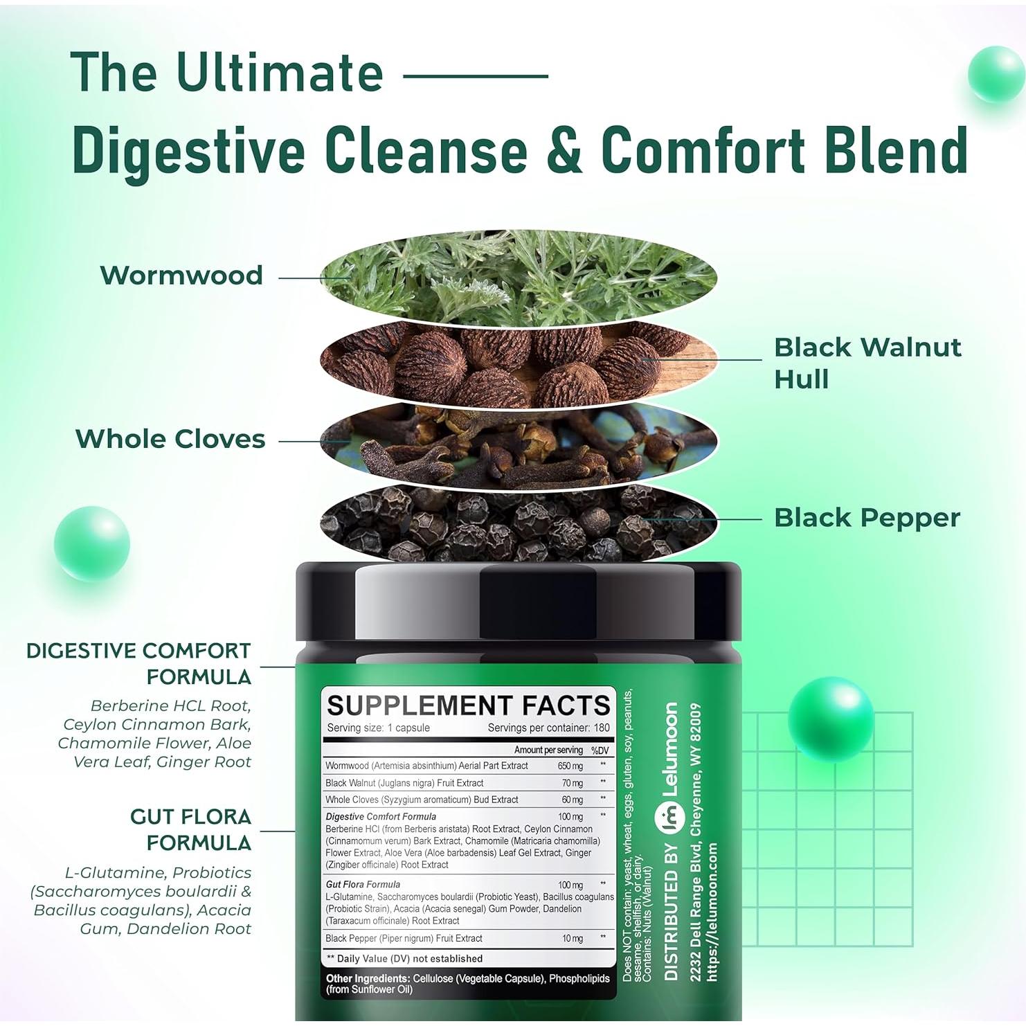 Wormwood Lelumoon 990 mg - 180 Cápsulas Digestivas Naturales