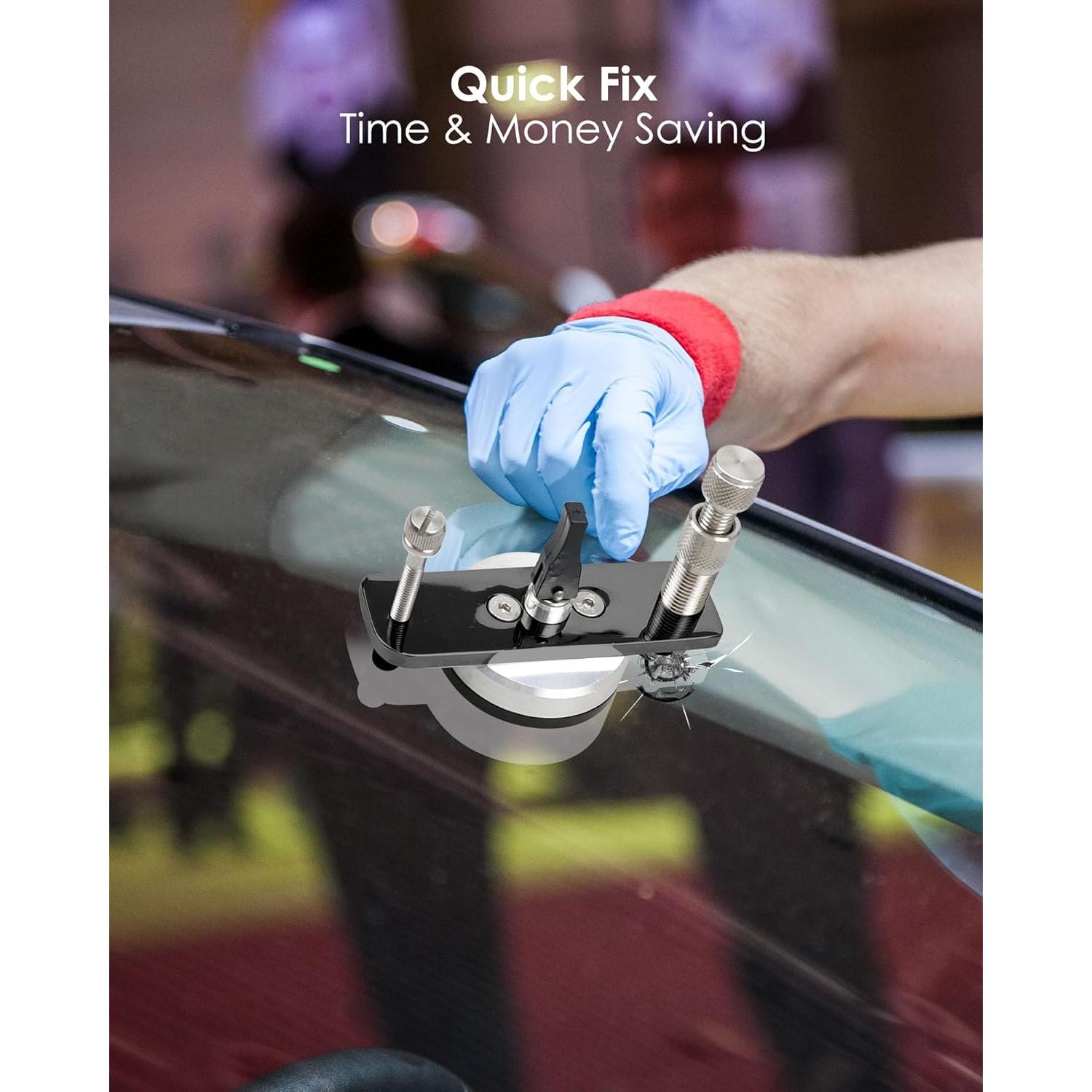 Kit de Reparación de Parabrisas BOQNZN - Acero Inoxidable, Negro