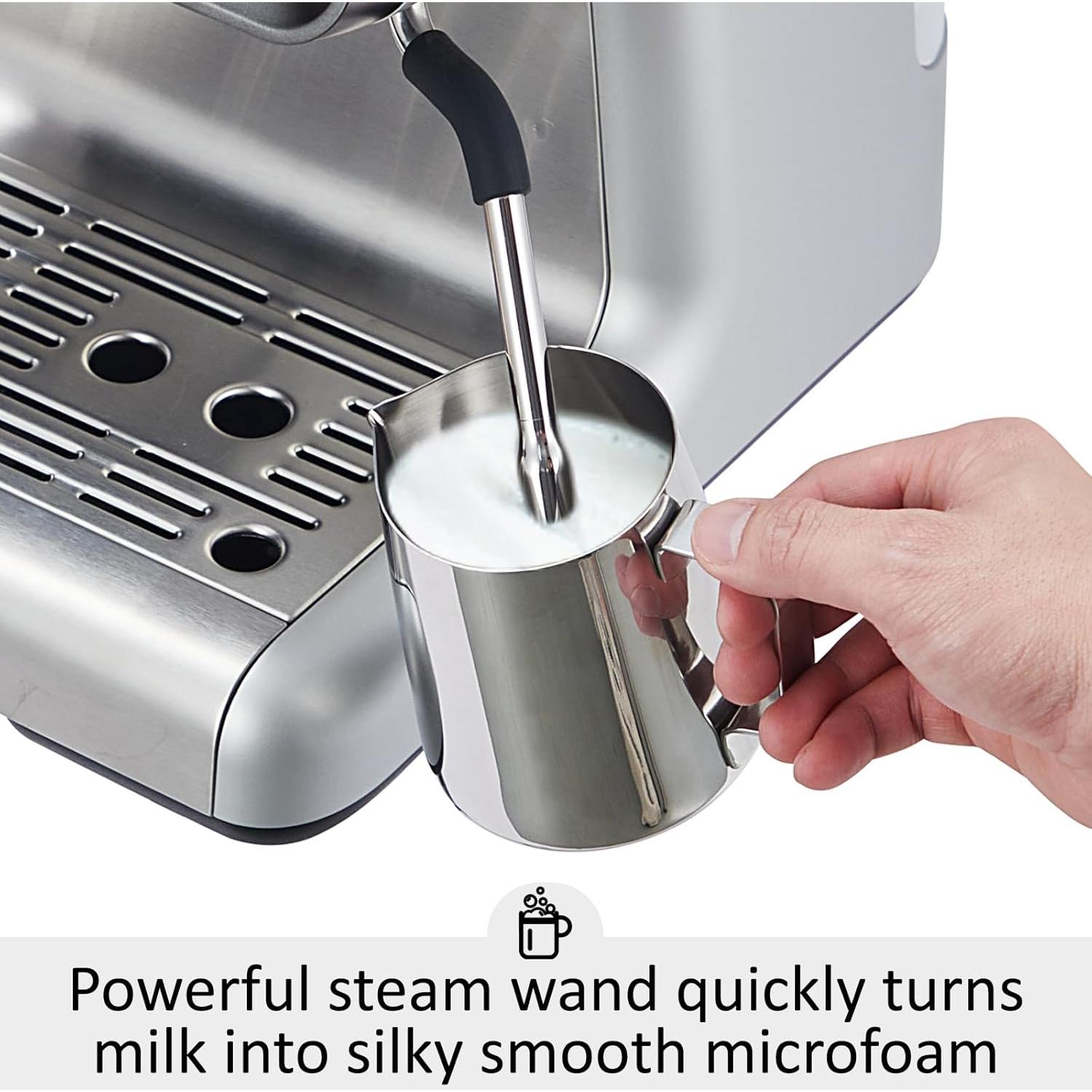 Máquina de Espresso Takywep 20 Bar con Molinillo y Espumador 2.8L