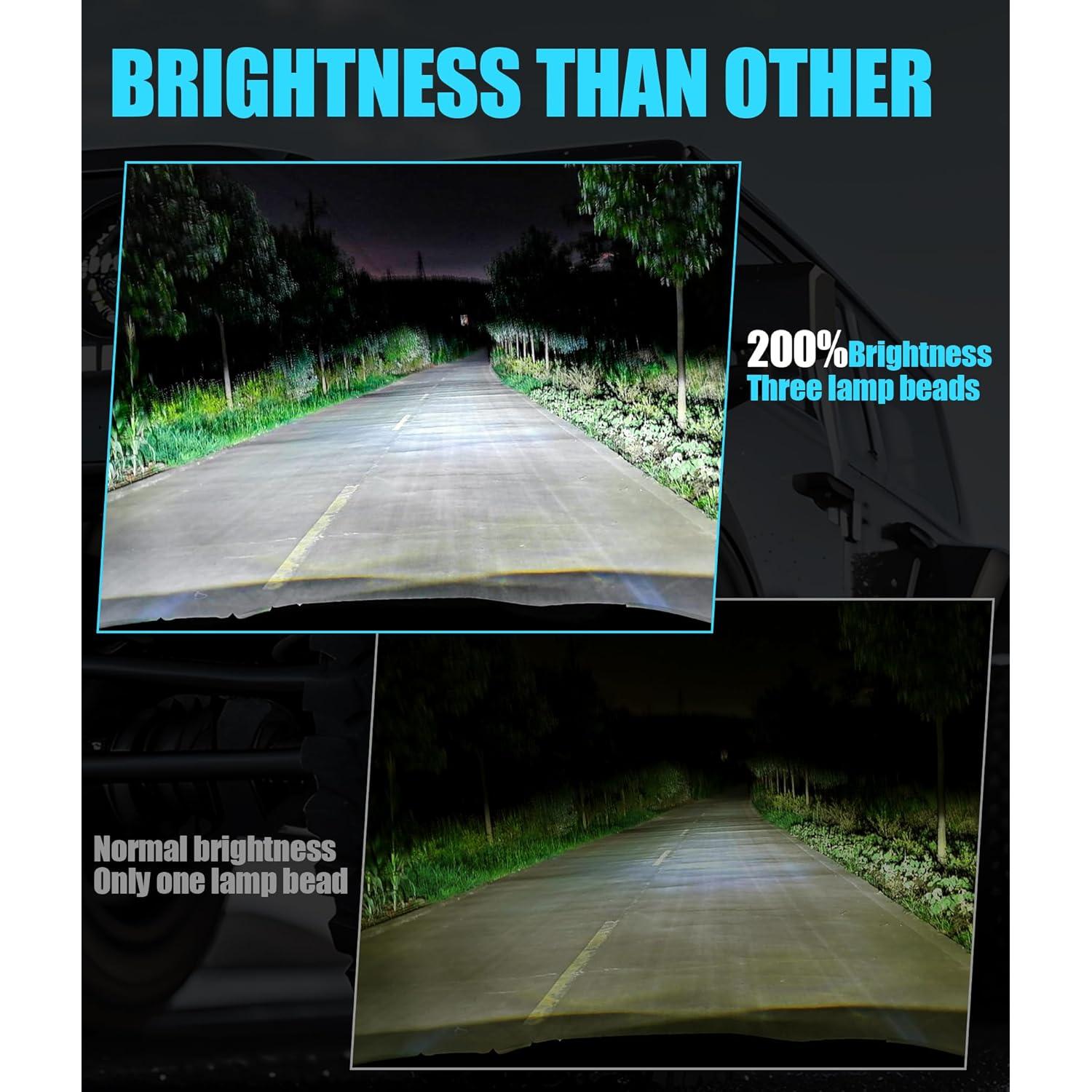 Kit de 4 Luces LED Pod HENGTUAOTO 120W 10800LM para Jeep JL/JLU 2018-2023