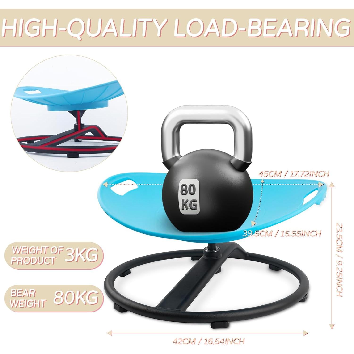 Silla giratoria sensorial para niños Lovligt, azul, 40.6 cm