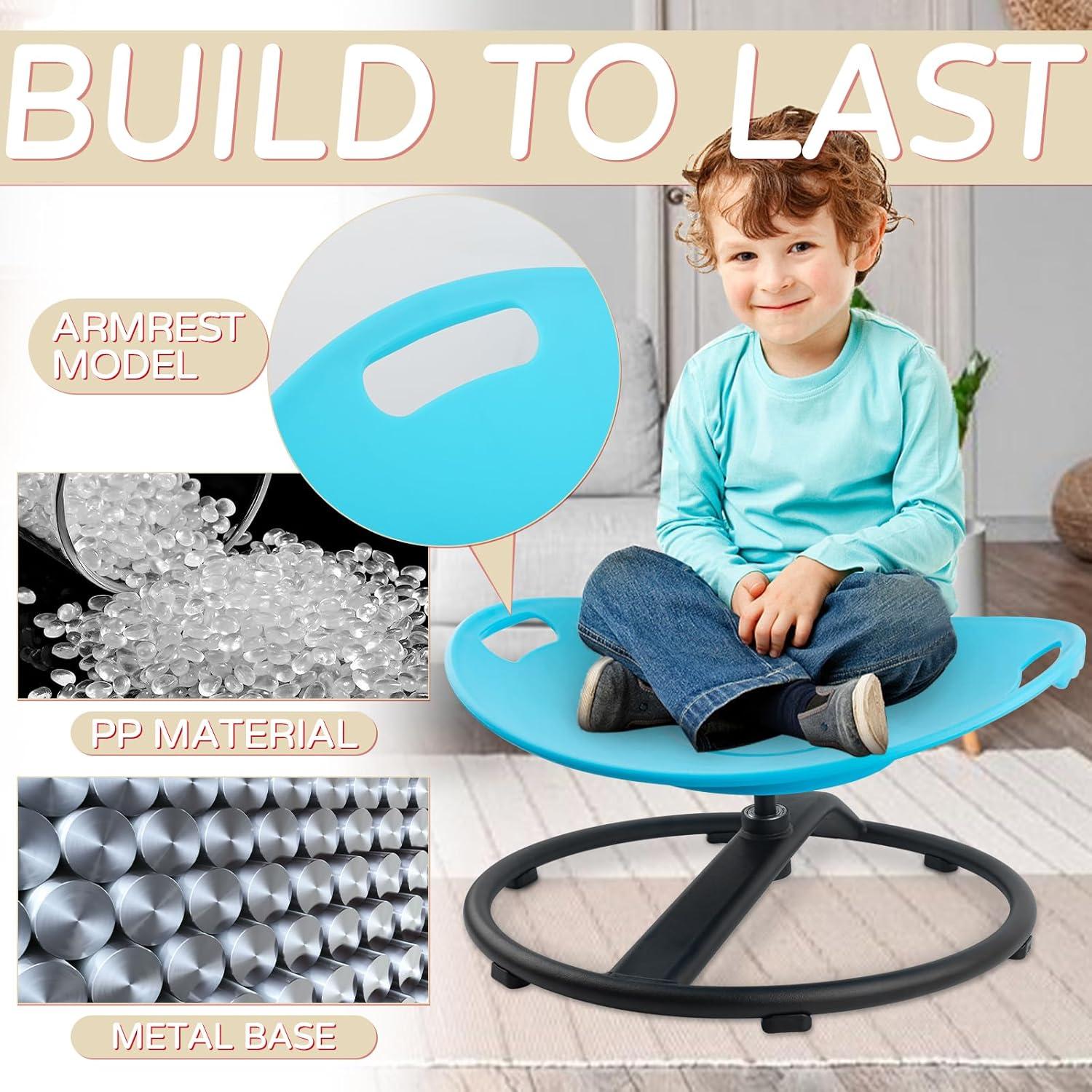 Silla giratoria sensorial para niños Lovligt, azul, 40.6 cm