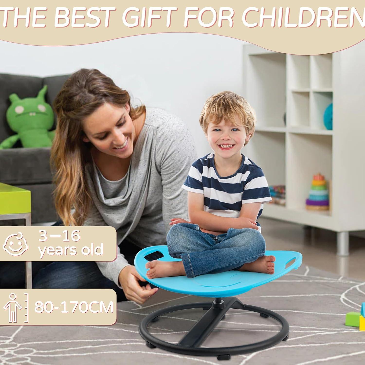 Silla giratoria sensorial para niños Lovligt, azul, 40.6 cm