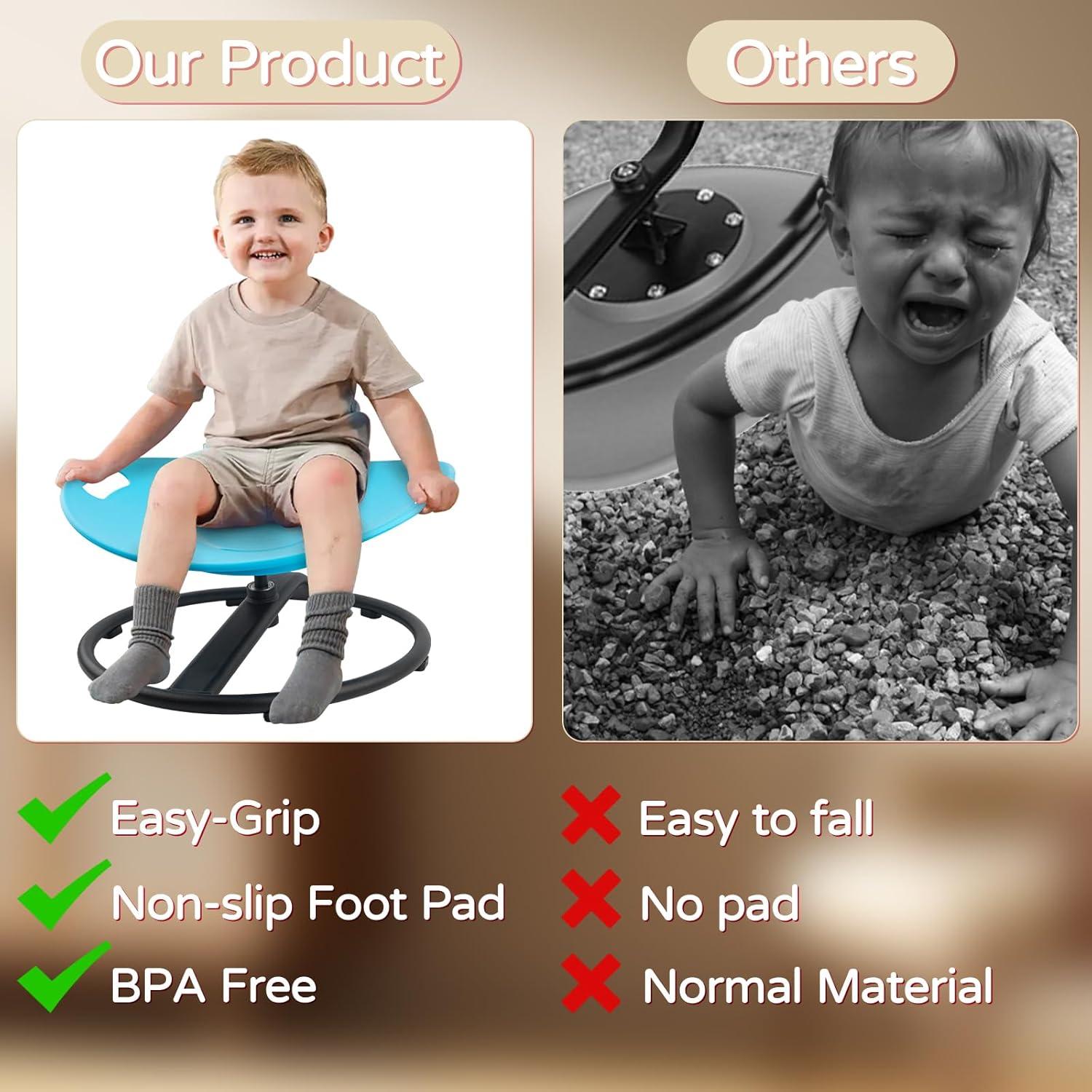 Silla giratoria sensorial para niños Lovligt, azul, 40.6 cm