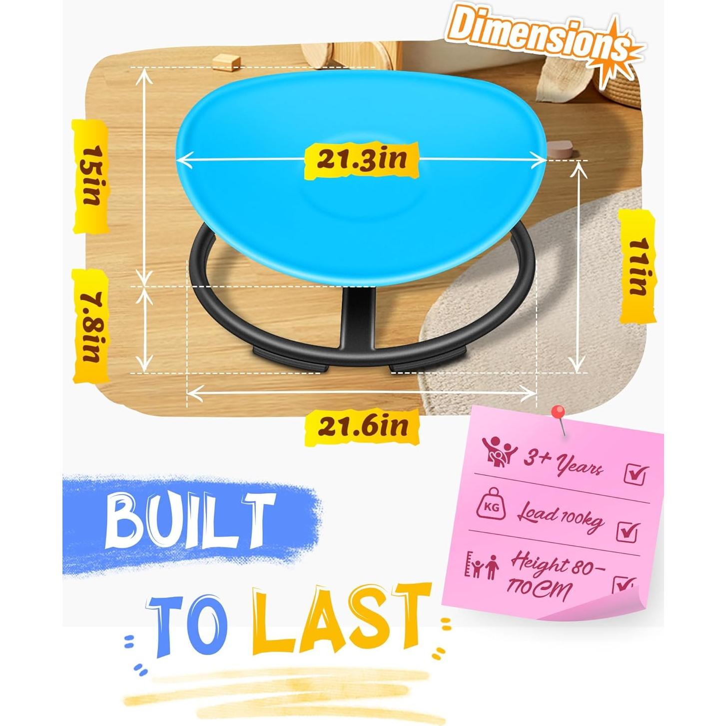 Silla Giratoria Sensory para Niños FERUERW Azul 100KG