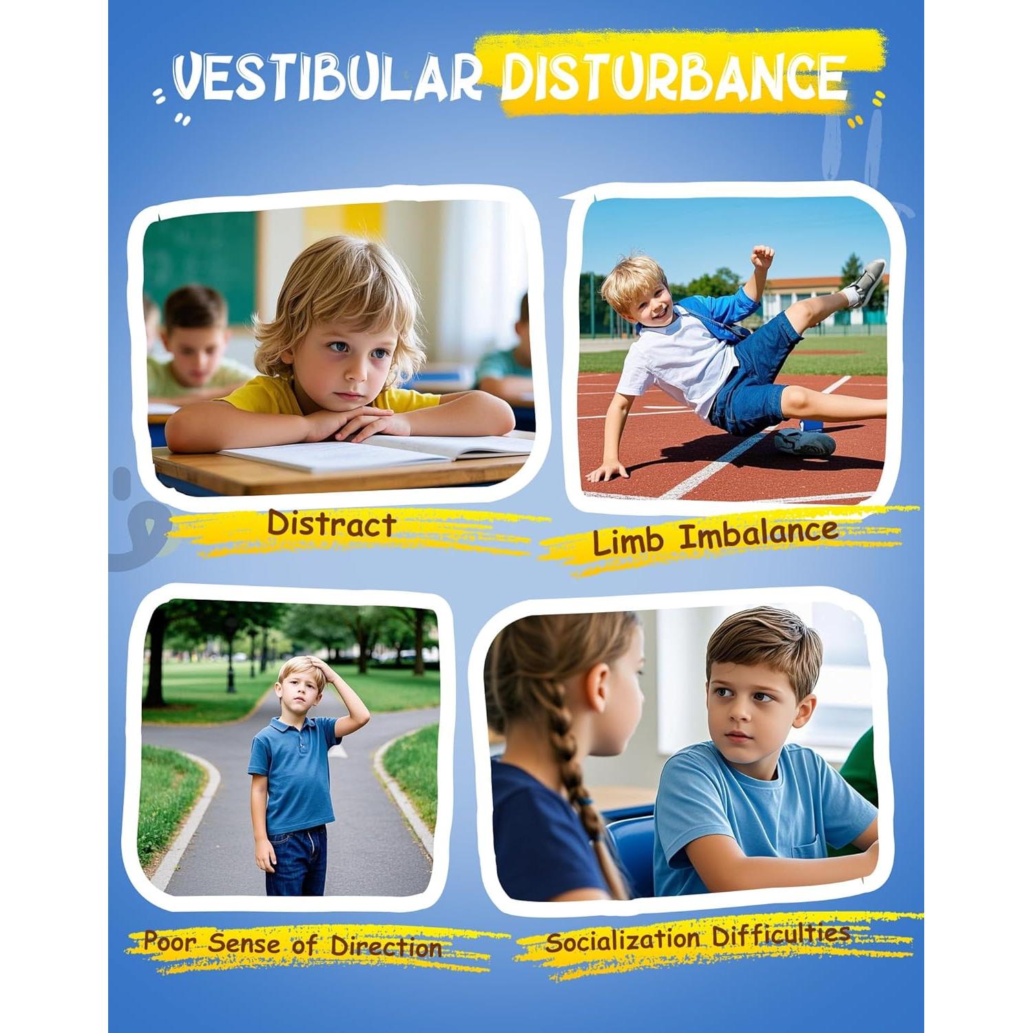 Silla Giratoria Sensory para Niños FERUERW Azul 100KG