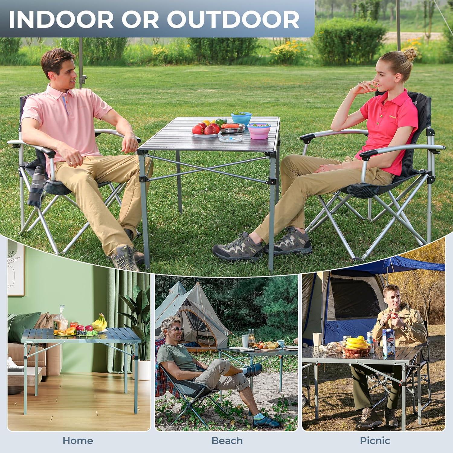 Mesa Plegable de Aluminio KingCamp 4-6 Personas Portátil