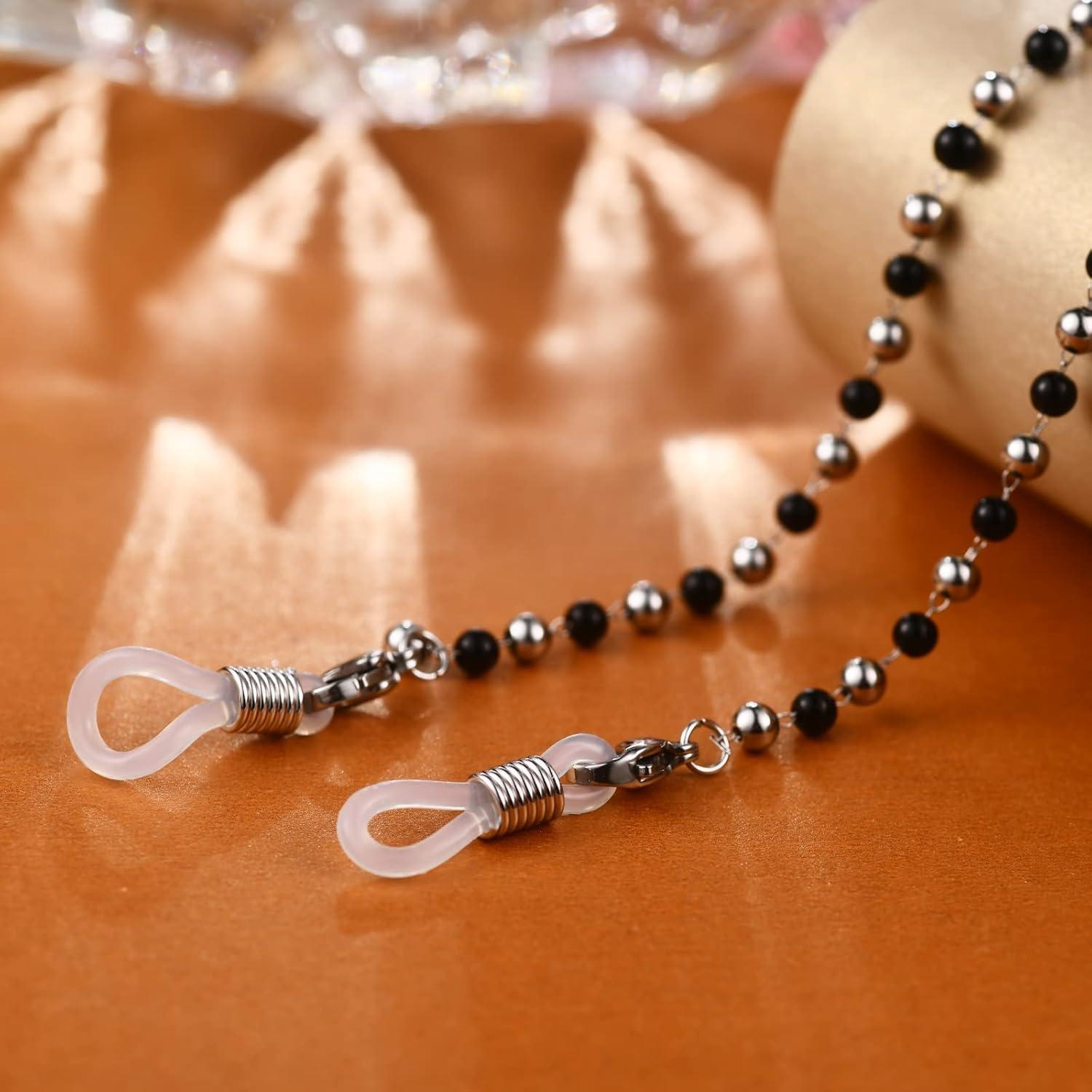 Cadena de Gafas AllenCOCO 14K con Ágata Negra 86 cm