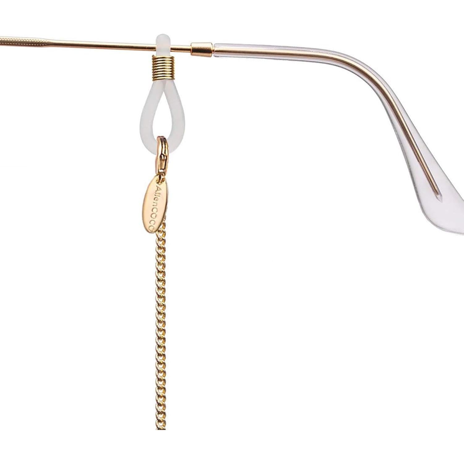 Cadena de Gafas AllenCOCO Dorada 14K con Hebillas Ajustables