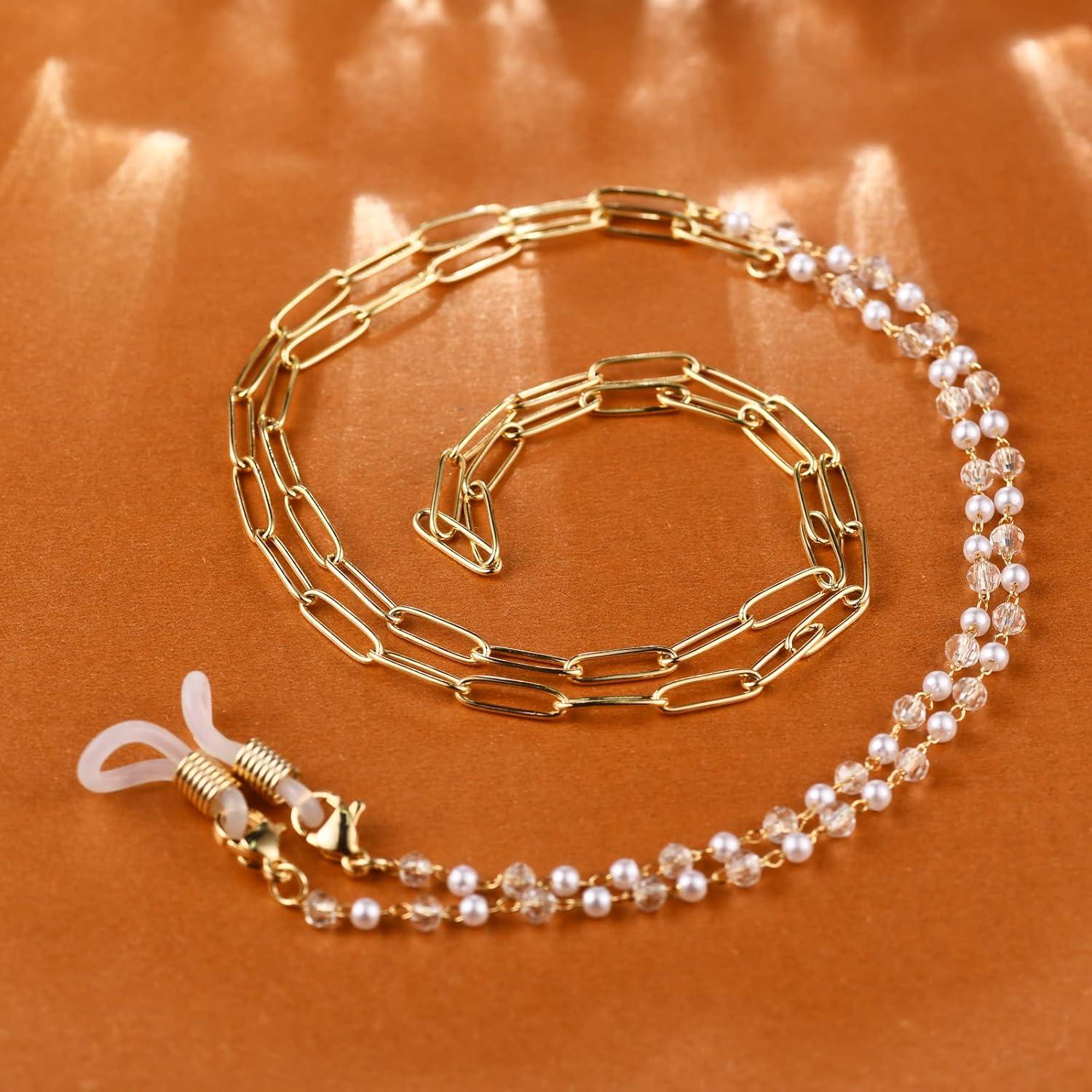 Cadena de Gafas AllenCOCO 14K Dorada con Hebillas Ajustables