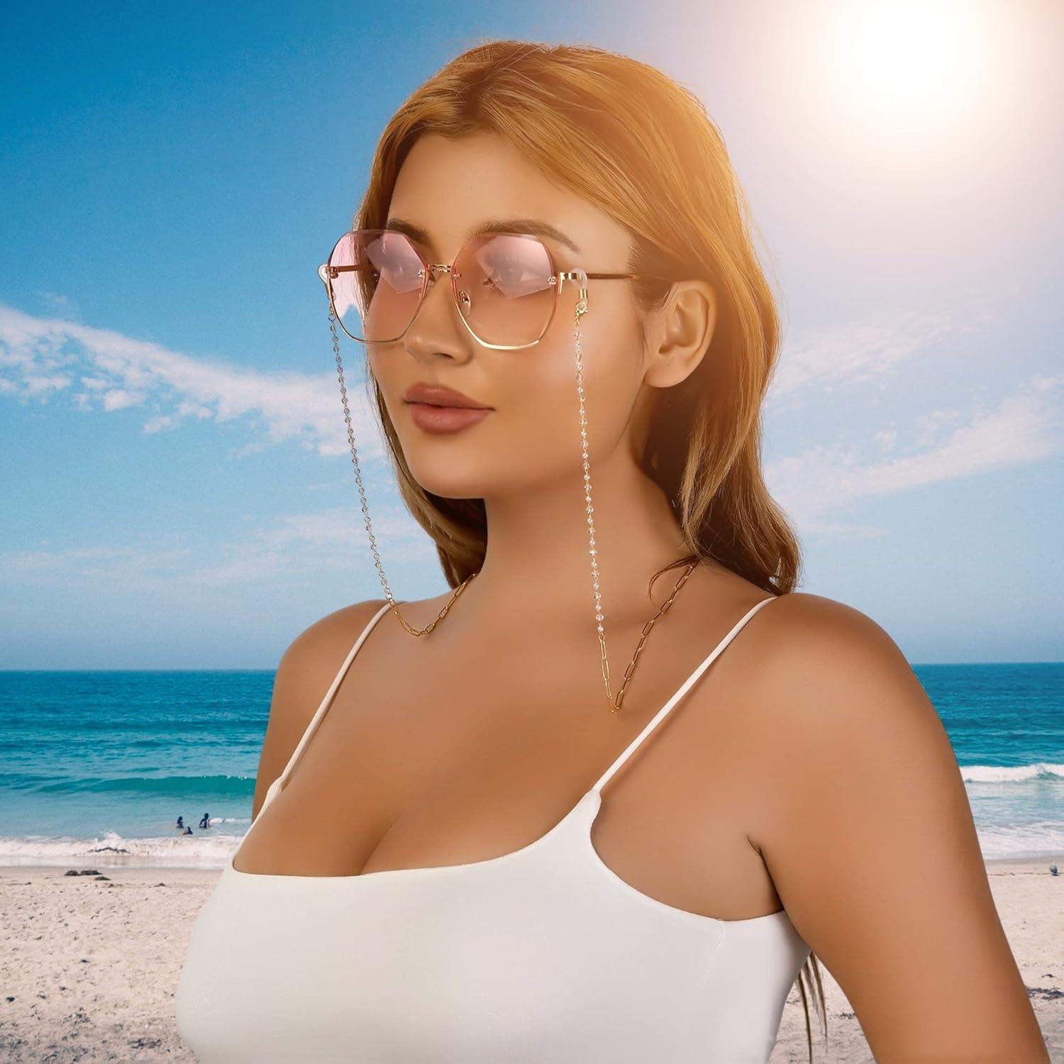 Cadena de Gafas AllenCOCO 14K Dorada con Hebillas Ajustables