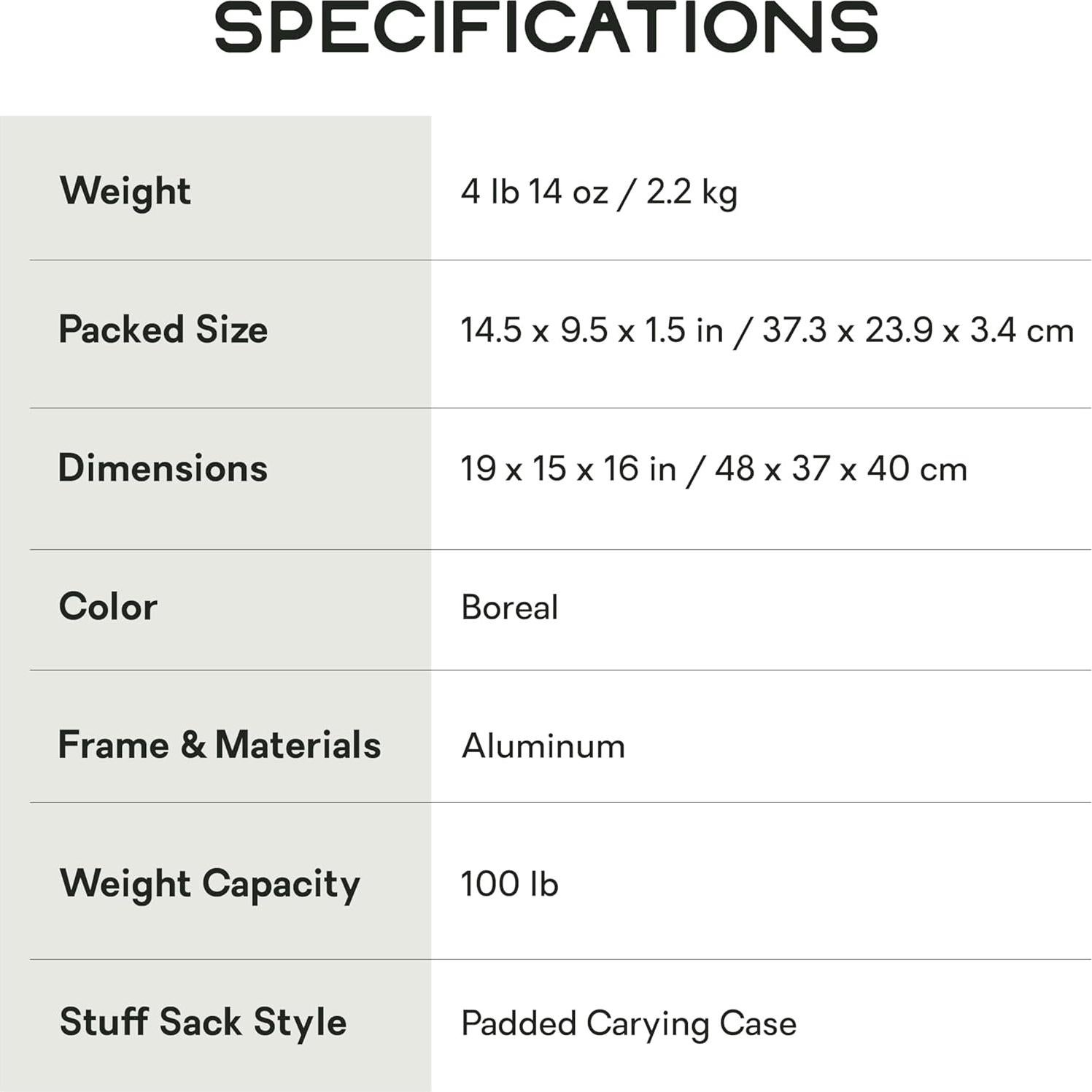 Mesa de Campamento NEMO Moonlander Doble Altura - Boreal