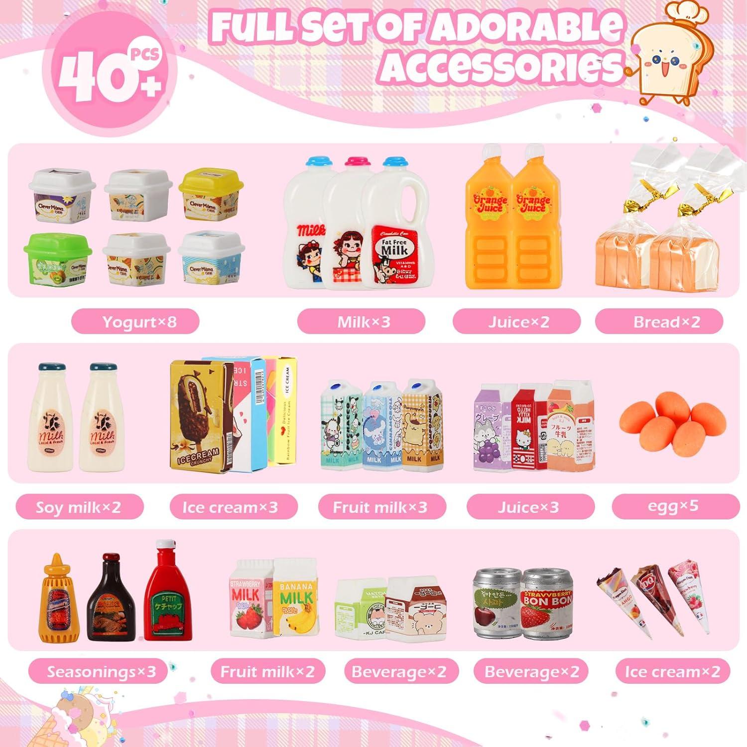 Mini Refrigerador Juguete KIMO con 42 Accesorios de Comida