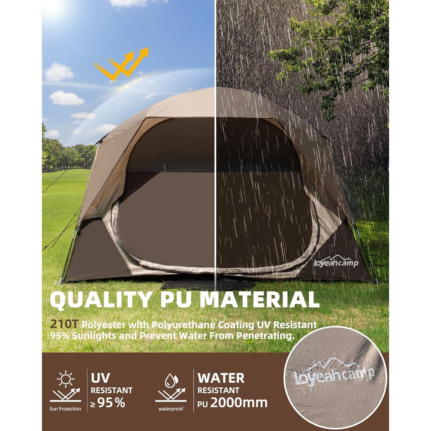 Tienda de Camping Loyeahcamp para 4 Personas Impermeable