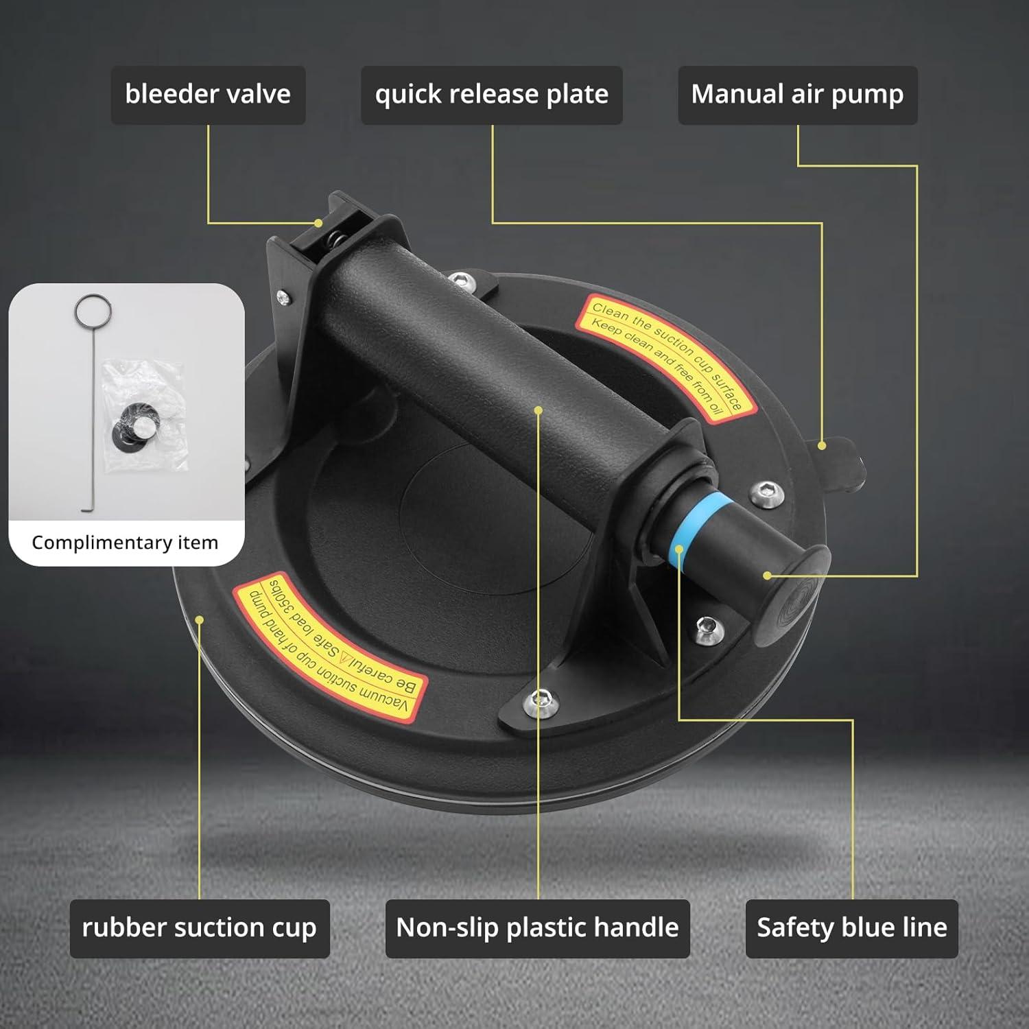Elevador de Vidrio MAKERELE 8 Pulgadas 272 kg Alta Resistencia