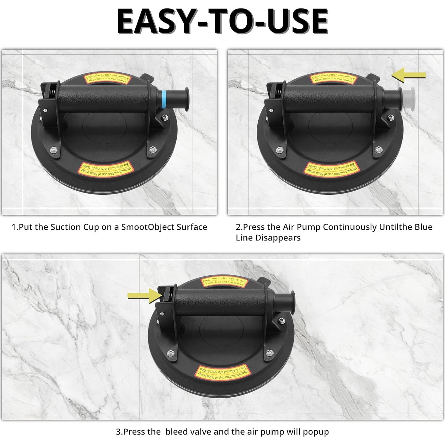 Elevador de Vidrio MAKERELE 8 Pulgadas 272 kg Alta Resistencia