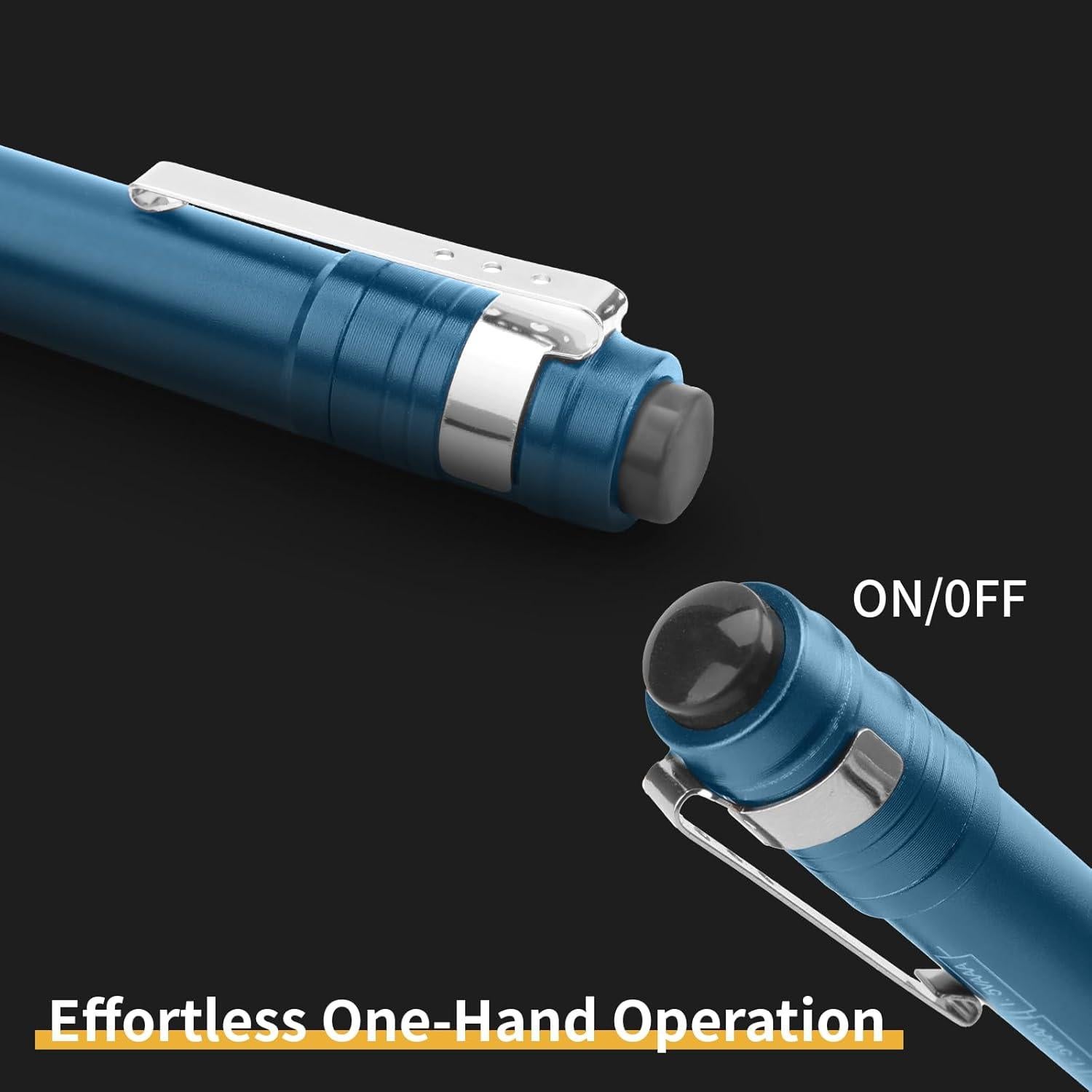 Linterna LED de bolsillo GRENPRO azul, 4 unidades con pilas