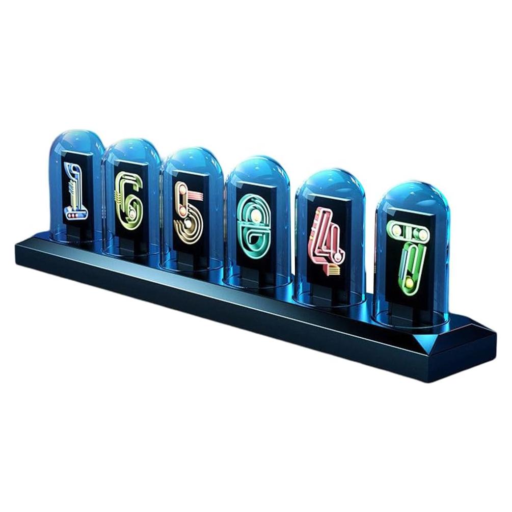 Reloj de Tubo Nixie YAKUHY Digital RGB Vintage 21.8x5.9 cm