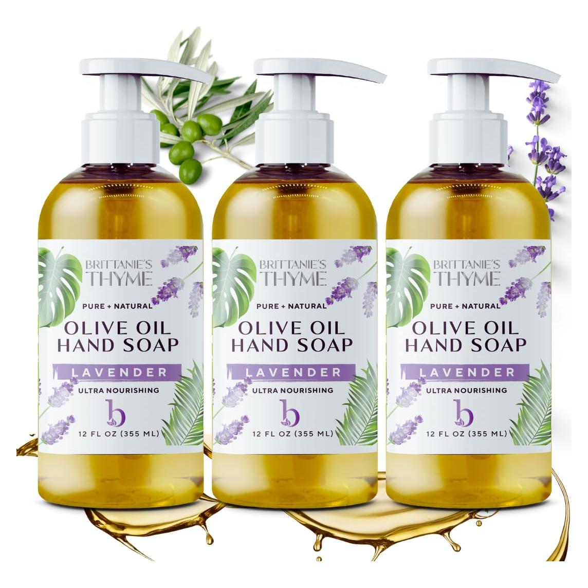 Jabón Líquido de Castile Brittanie 3x12oz Lavanda Vegano
