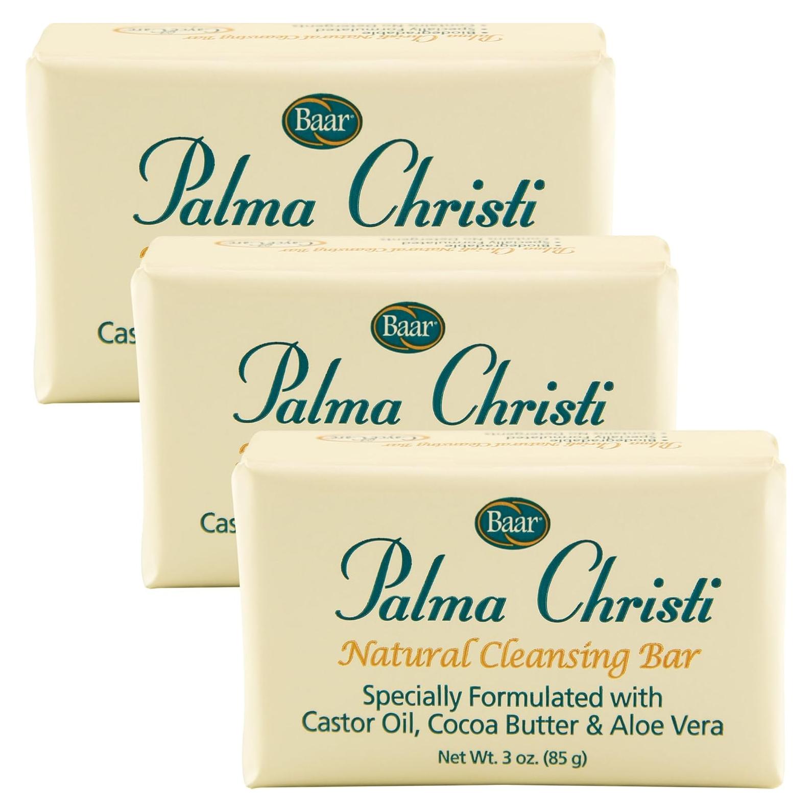 Palma Christi (Castor Oil) Natural Cleansing Bar Soap, 3 bar set