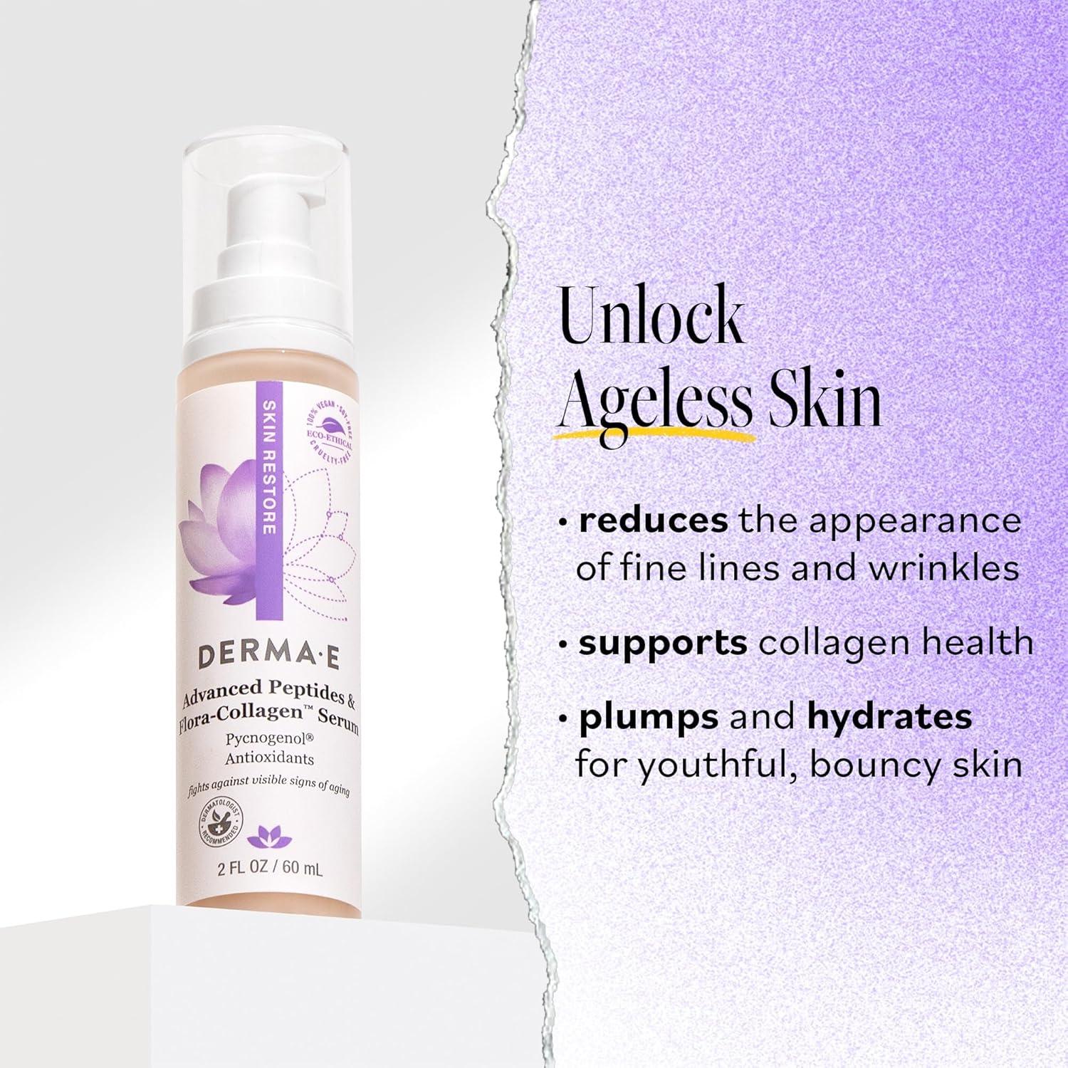 Suero Facial DERMA E Colágeno y Péptidos 59 ml Vegano