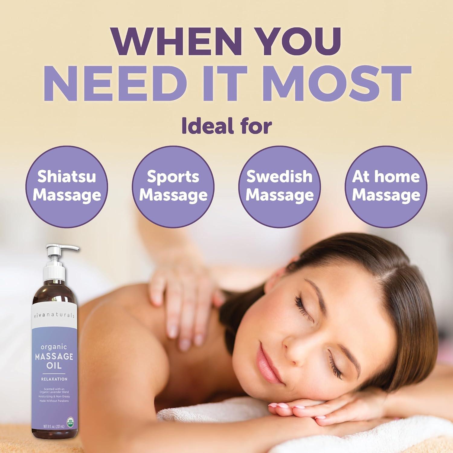 Aceite de Masaje Orgánico Viva Naturals Lavanda 237 mL No Graso