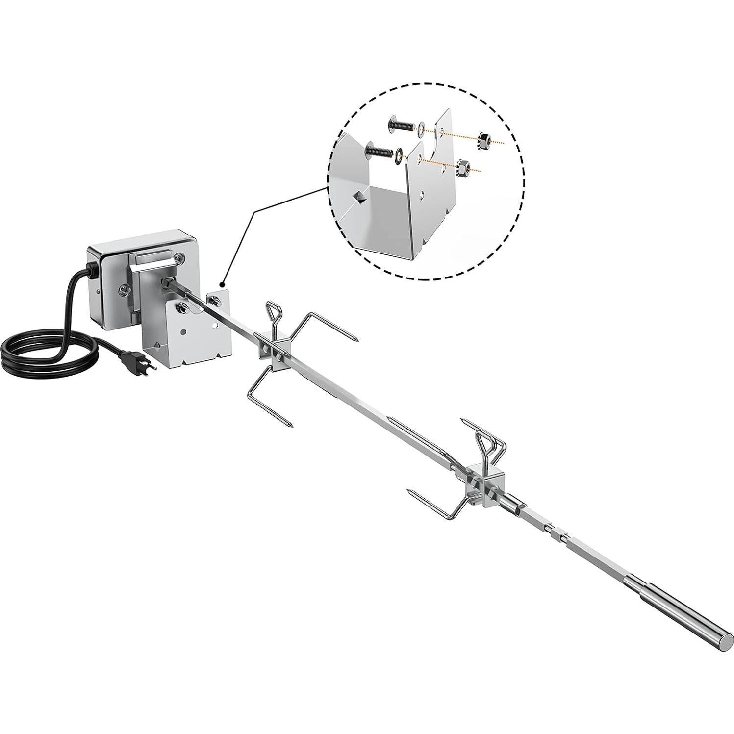 Kit Rotisserie Onlyfire Acero Inoxidable para Weber Genesis II 200-300